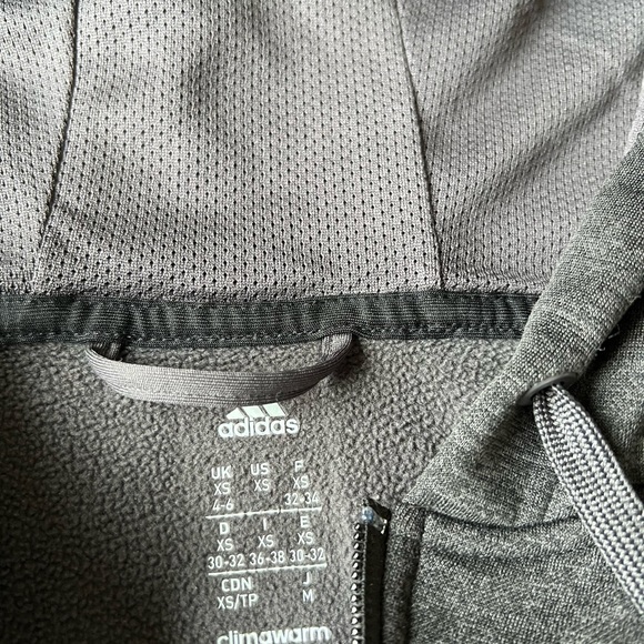 Adidas Black Climawarm Training Jacket fleece lined with thumb-holes. Size XS - Picture 5 of 7